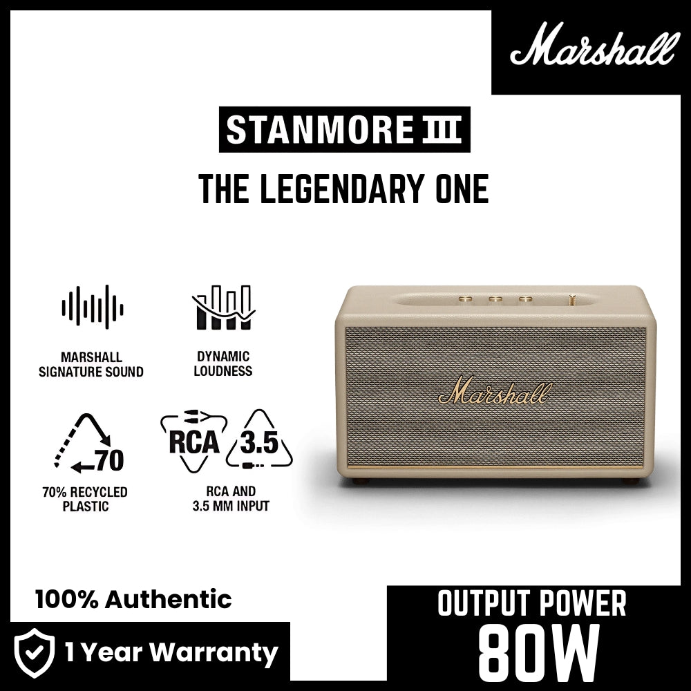 Marshall Stanmore 3 Bluetooth Speaker - Cream