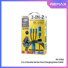 REMAX - RC-C012 3 In 2 Kerolla Series 100W Fast Charging Data Cable - Green