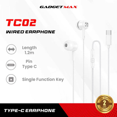 GADGET MAX - TC02 Type-C Wired Earphone - White