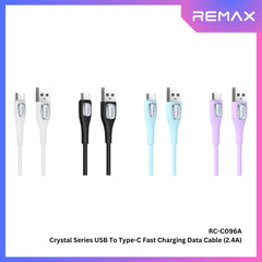 REMAX - RC-C096A Crystal Series USB to Type-C Fast Charging Data Cable (2.4A) - Purple