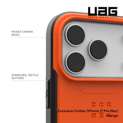 UAG -Exclusive Civilian MagSafe Case For iPhone 17 Pro Max - Orange