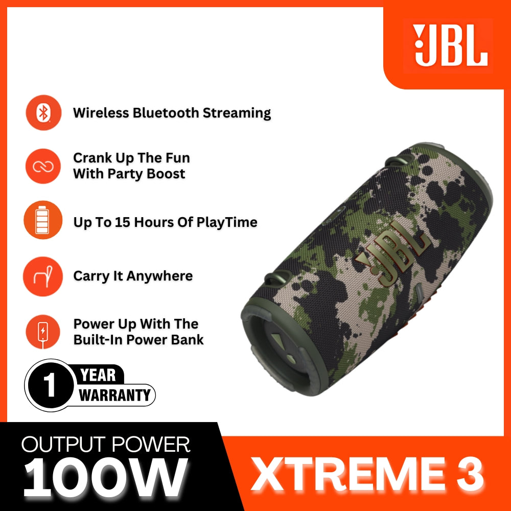 JBL - Xtreme 3 Portable Bluetooth Speaker - Squad