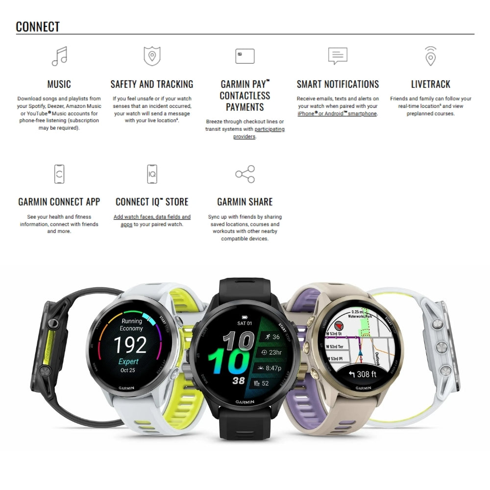 GARMIN - Forerunner® 970 Smart Watch - Whitestone | Translucent Amp Yellow