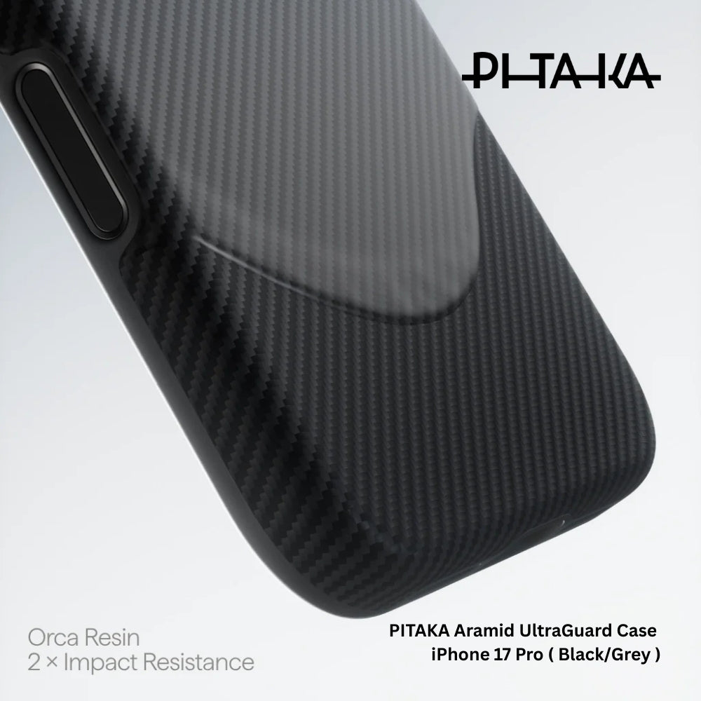 PITAKA - Aramid UltraGuard Case For iPhone 17 Pro - Black/Grey