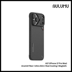 Aulumu - A17 Aramid Fiber Case For iPhone 17 Pro Max | Ultra Slim | Real Cooling | Magsafe
