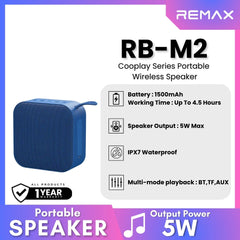 REMAX - RB-M2 Cooplay Series Portable Wireless Bluetooth Speaker (5W) - Blue