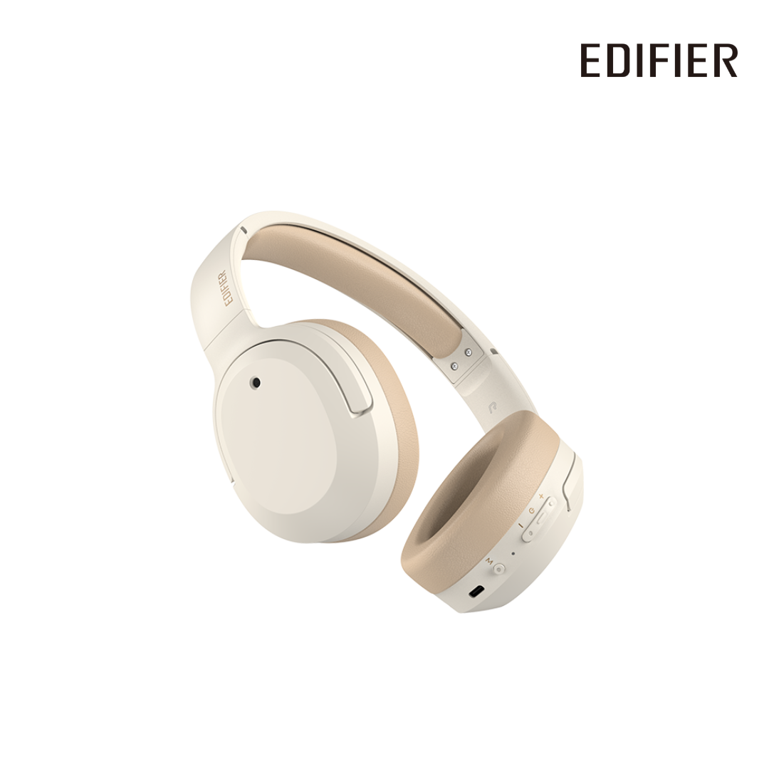 Edifier W820NB Plus Hybrid Active Noise Cancelling Headphones - LDAC Codec - Hi-Res Audio - Fast Charge - Over Ear Bluetooth V5.2 Headphones for Travel, Flight, Train, and Commute-Ivory