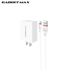 GADGET MAX - GM2020 Micro Cable Quick Charger Set (3A) - White