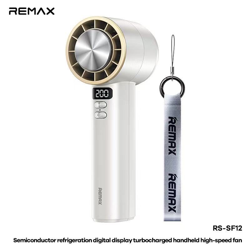 REMAX - RS-SF12 Semiconductor Digital Display Turbochargerd Portable Handheld Hight-Speed Fan - White