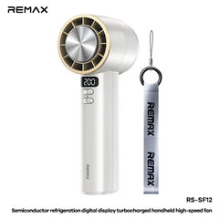 REMAX - RS-SF12 Semiconductor Digital Display Turbochargerd Portable Handheld Hight-Speed Fan - White