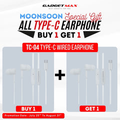 GADGET MAX - TC04 Type-C Wired Earphone - White