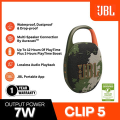 JBL - Clip 5 Portable Speaker (7W) - Squad