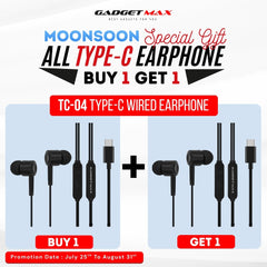 GADGET MAX - TC04 Type-C Wired Earphone - Black