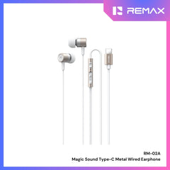 REMAX - RM-02A Type-C Magic Sound Metal Wired Earphone - Gold