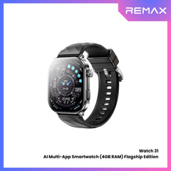 REMAX - Watch 31 AI Multi-App Smartwatch Flagship Edition (4GB RAM) - Black