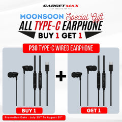 GADGET MAX - P30 Type-C Wired Earphone - Black