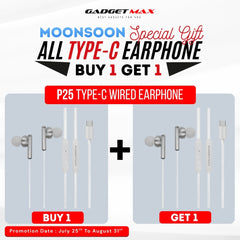 GADGET MAX - P25 Type-C Wired Earphone - White