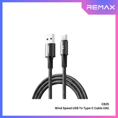 REMAX - CB25 A-C Wind Speed 3A Fast Charging Data Cable - Black
