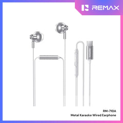 REMAX - RM-710A Type-C Metal Karaoke Wired Earphone - Silver