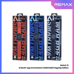 REMAX - Watch 31 AI Multi-App Smartwatch Flagship Edition (4GB RAM) - Black