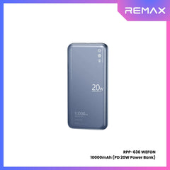 REMAX - RPP-636 Wefon Series 10000mAh Fast Charging Ultra thin Power Bank(20W) - Blue
