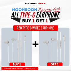 GADGET MAX - P20 Type-C Wired Earphone - White