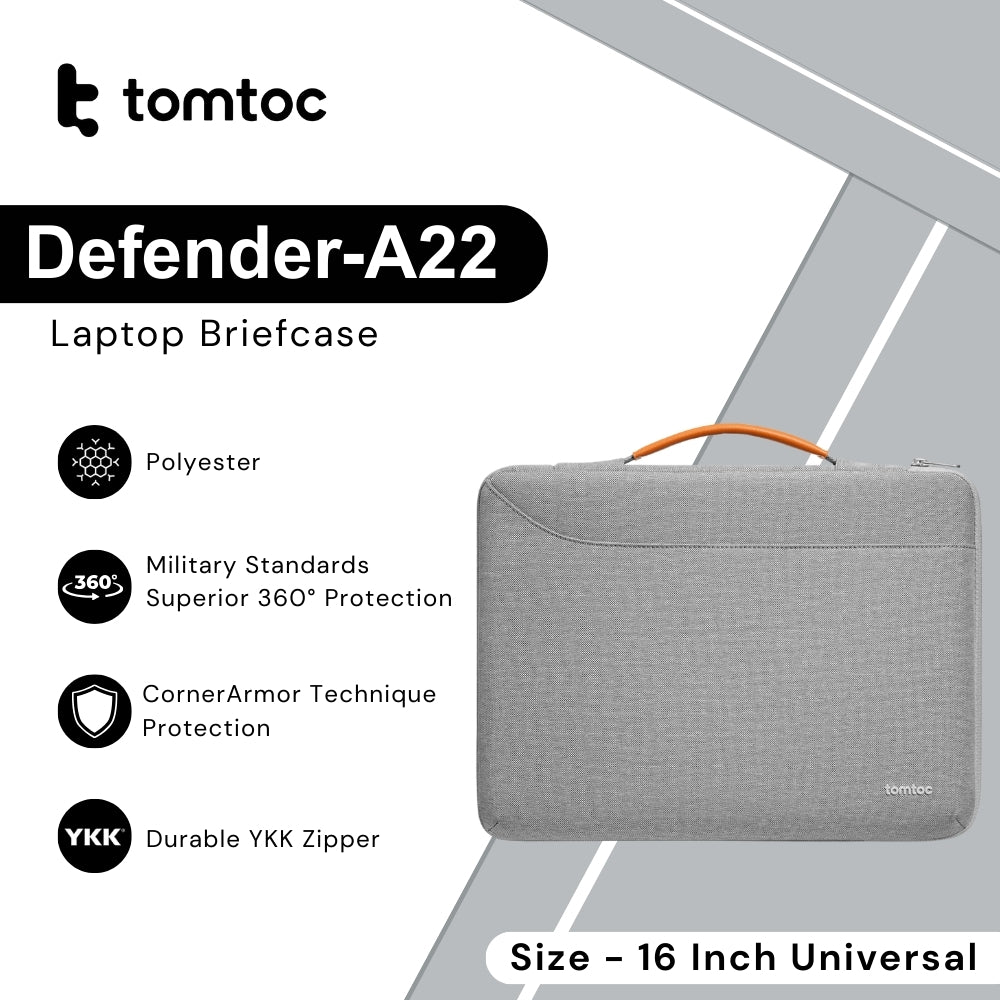 Tomtoc - Defender-A22 Laptop Briefcase ( 16 Inch Universal ) - Grey