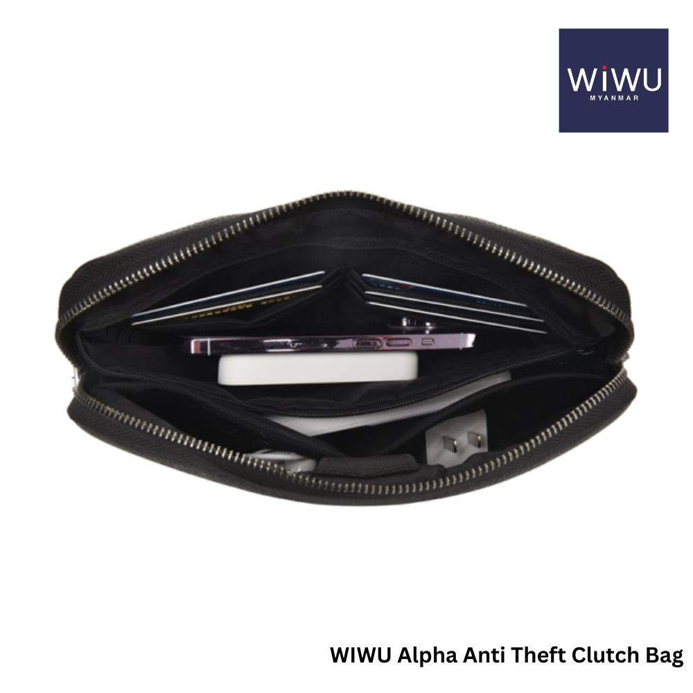 WIWU - Alpha Anti-Theft Clutch Bag - Black