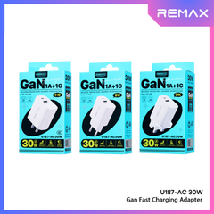 REMAX - U187 AC PD Gan Fast Charger (30W) (USB/PD) - White