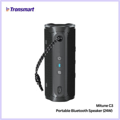 TRONSMART - Mirtune C3 Portable Bluetooth Wireless Outdoor Speaker - Black