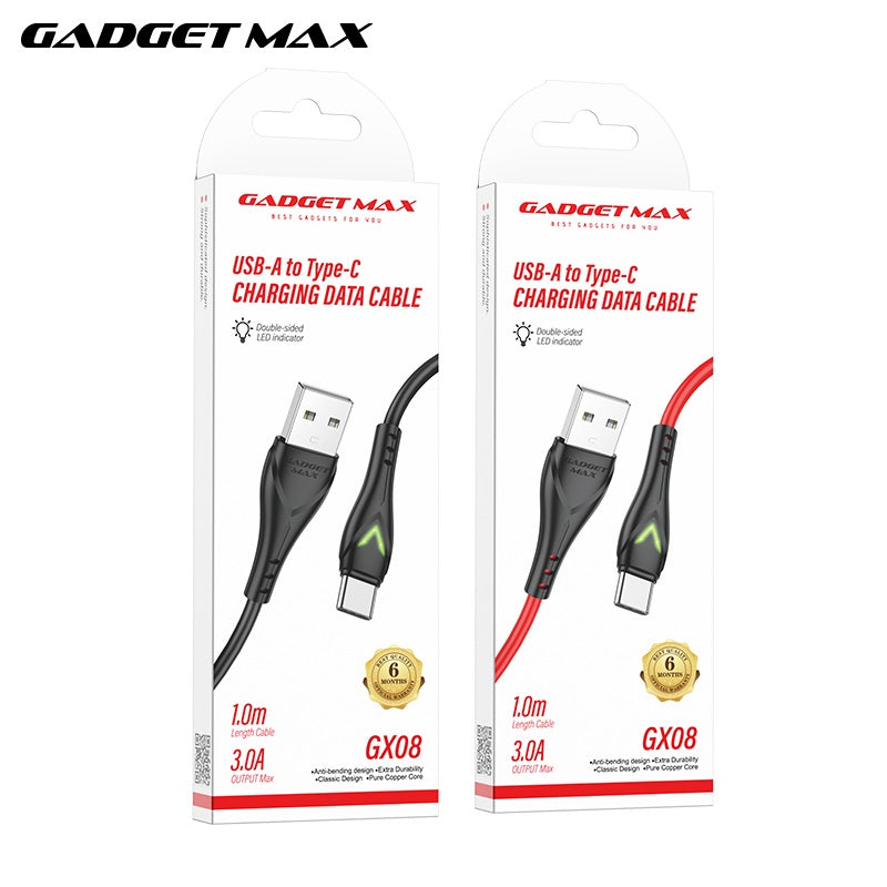 GADGET MAX GX08 TYPE-C 3A CHARGING DATA CABLE FOR TYPE-C (3A)(1M) - RED