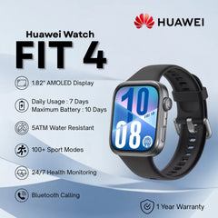 HUAWEI - Watch Fit 4 Smart Watch - Black