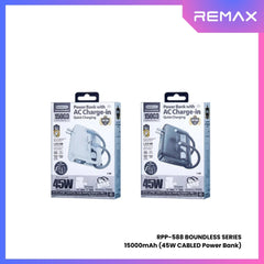 REMAX RPP-588 Boundless Series 15000mAh All-in-one PD Fast Charging Power Bank(45W) - Black