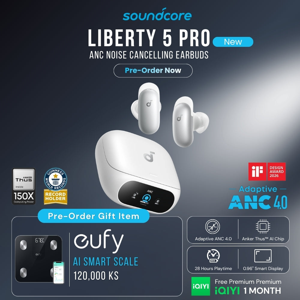 SOUNDCORE - Liberty 5 Pro ANC Noise Cancelling Earbuds - White