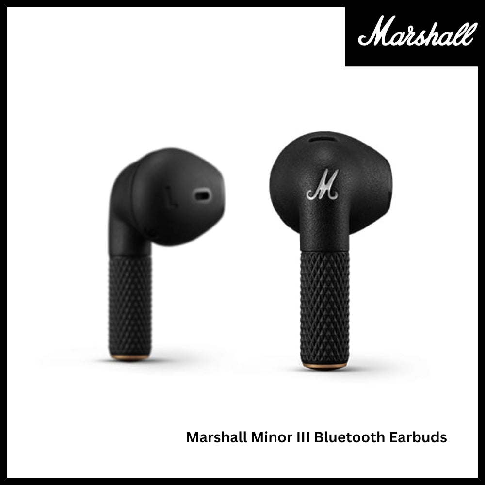 Marshall Minor 3 Bluetooth Earbuds - Black