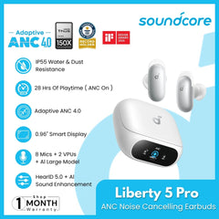 SOUNDCORE - Liberty 5 Pro ANC Noise Cancelling Earbuds - White