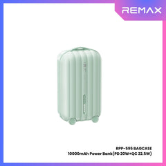 REMAX RPP-595 Bagcase Series 10000mAh PD+QC Fast Charging Power Bank(PD 20W) - Green