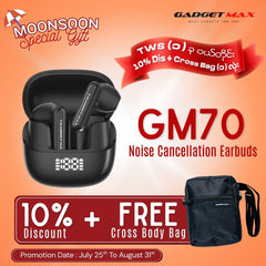 GADGET MAX - GM70 ANC BUD1 Active Noise Cancellation Bluetooth Wireless Earbuds - Black