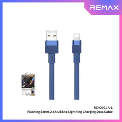 REMAX - RC-C001 A-L Flushing Series 2.4A Lightning Charging Data Cable - Blue