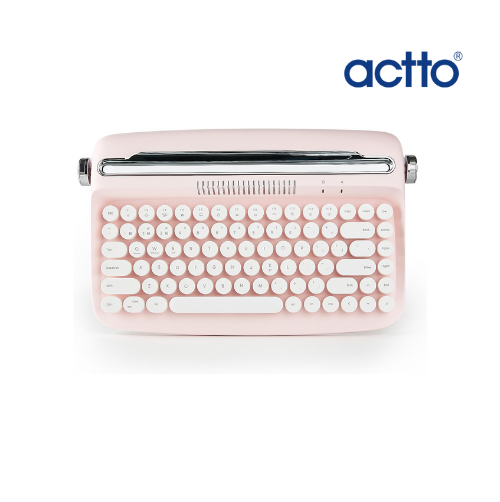 Actto Retro Bluetooth Keyboard (Baby Pink)