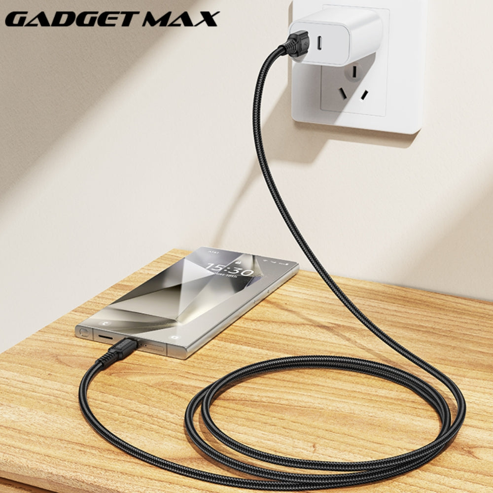 GADGET MAX - GX29 Woven Series USB To Type-C Fast Charging Data Cable (3A) - Black