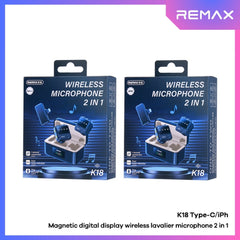 REMAX - K18 Type-C 2 In 1 Wireless Microphone - Black