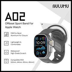 Aulumu  - A02 Offbeat Sport Band for Apple Watch Series - Grey