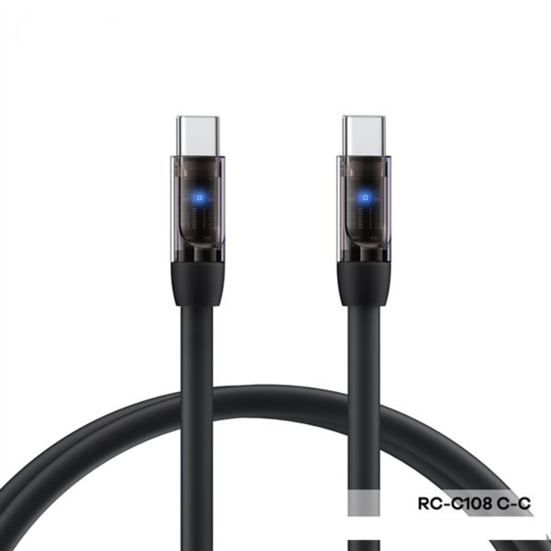 REMAX RC-C108 C-C Macha Series 5A Liquid Silicone Fast Charging Data Cable With Light Type-C to Type-C