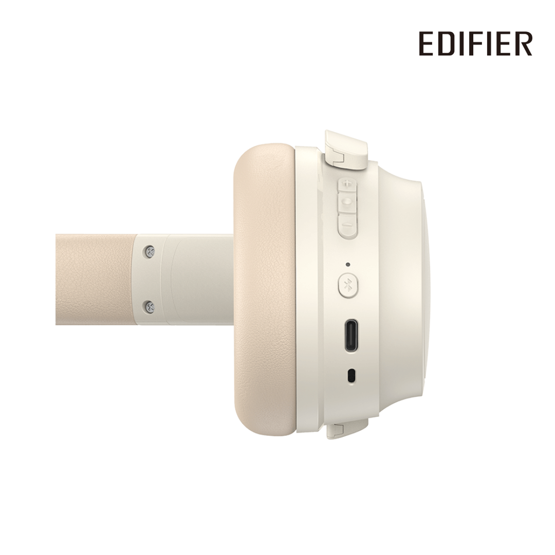 Edifier WH700NB Active Noise Cancelling Headphones - 68H Playtime - AI Call Noise Cancellation - Dual Device Connection - Lightweight & Foldable Design - Fast Charge - Bluetooth 5.3 - Ivory