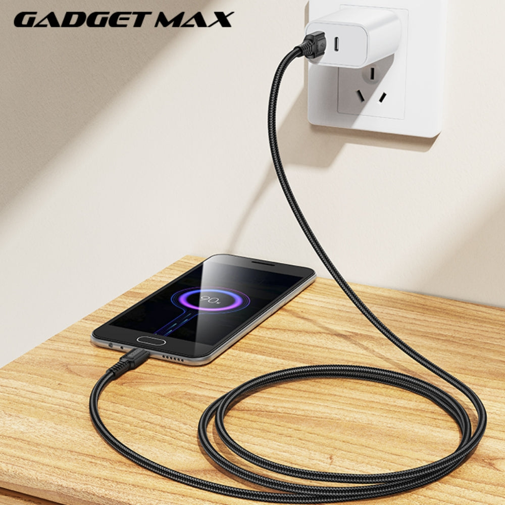 GADGET MAX - GX29 Woven Series USB To Micro Charging Data Cable (2.4A) - Grey