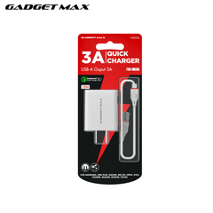 GADGET MAX - GM2020 Micro Cable Quick Charger Set (3A) - White