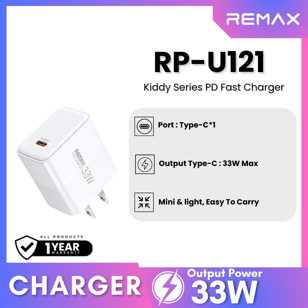 REMAX - RP-U121 Kiddy Series PD Fast Charger (33W) - White