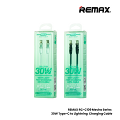 REMAX RC-C109 C-L Mecha Series 30W Type-C to Lightning Fast Charging Data Cable - Black