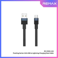 REMAX - RC-C001M Flushing Series 2.4A USB to Micro Charging Data Cable - Black